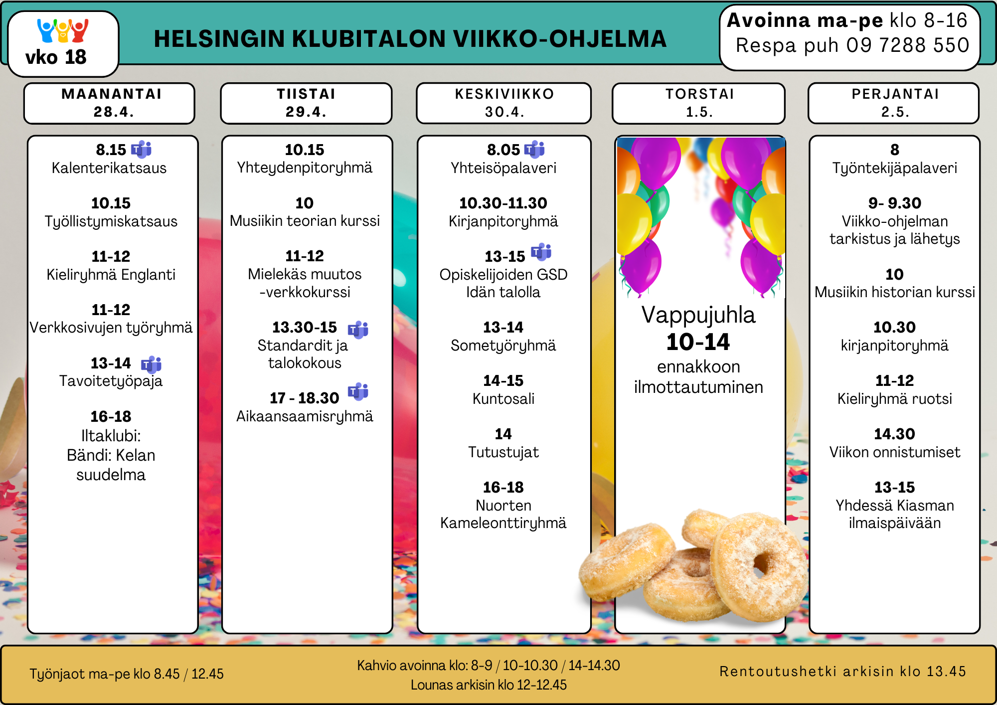 Viikko-ohjelma vko 18 Viikko-ohjelma vko 18
